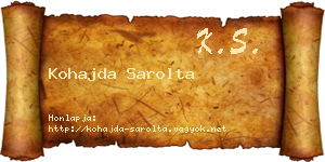 Kohajda Sarolta névjegykártya